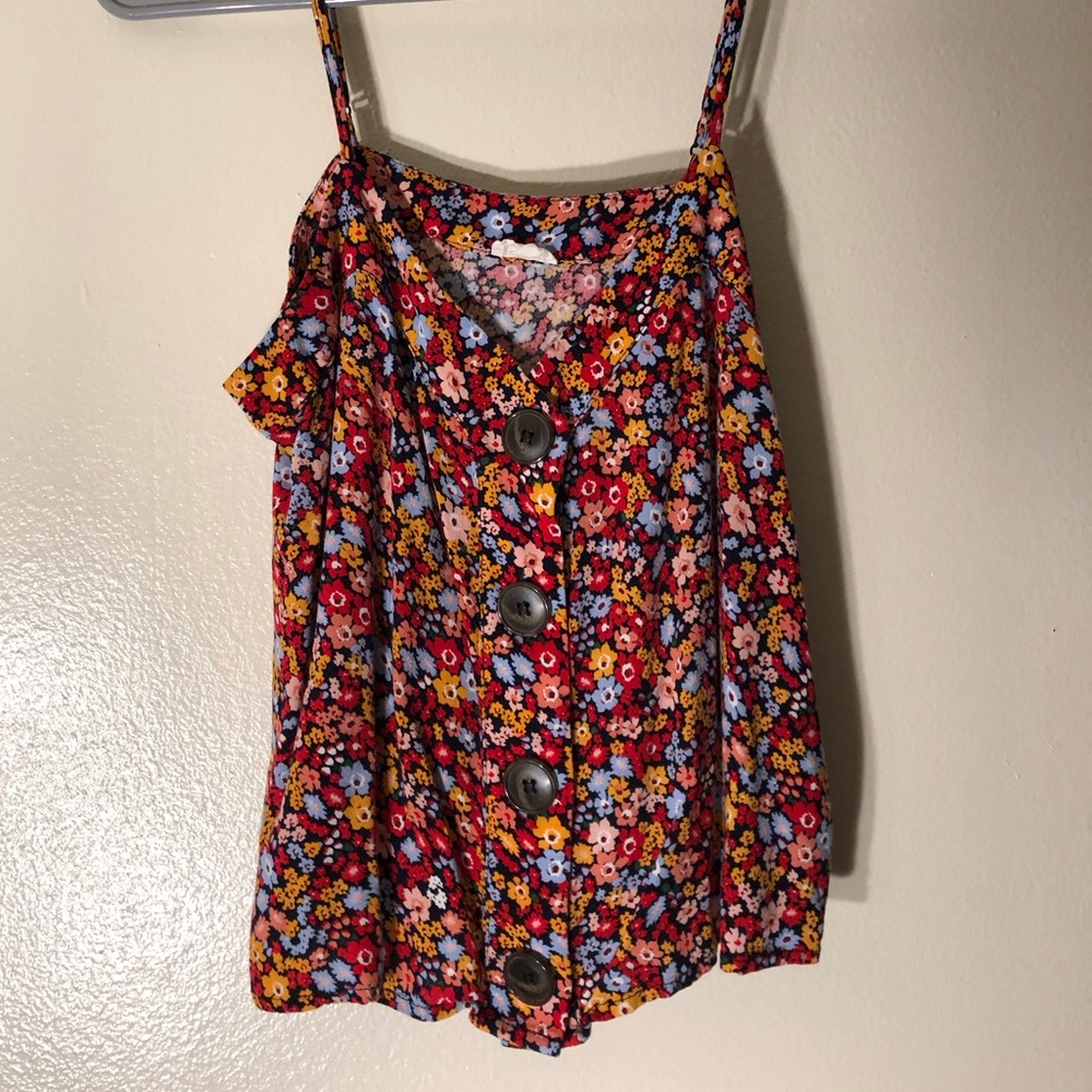 Flower printed tank top